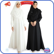 ⭐LOW PRICE⭐ ESTIFA Jubah Medina Baju Umrah Pakaian Muslimah High grade cotton, hitam putih full lini