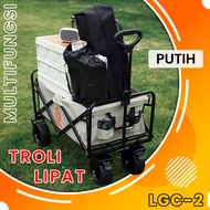 Orange Troli lipat Camping Outdoor - Keranjang Camping Gerobak Lipat - Troli Barang Box Serbaguna