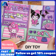 【Apex】Cut-free Sanrio Homemade DIY Toy Melody and Kuromi Quiet Book Cartoon Educational Handmade Toy