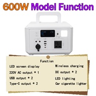PB SOLAR Portable Power Station AC 220V Output 600W/1200W/2000W Emergency Power Supply Solar Powerba