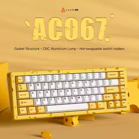 AJAZZ AC067 Gaming Mechanical Keyboard Wired Keyboard Hot-swappable Custom Keyboard Cover Gasket Pc 