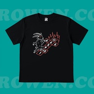 ROWEN.CO HAIL SATANISM 666 T-SHIRT | VINTAGE BOOTLEG GRUNGE Y2K STYLE BLACK OVERSIZE T-SHIRT | MEN W