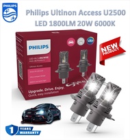 Philips หลอดไฟหน้ารถยนต์ LED Ultinon Access U2500 1800LM 6000K H4/H19 รับประกัน 1 ปี