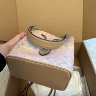 Rope Hundred Bucket Bag with Single Messenger Shoulder Drawing Portable Commuter Bag Rainbow rowan22