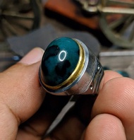 Natural Bacan Doko Totol Jenong Clean Ring Perak Monel HM