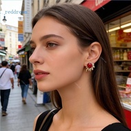 REDD Fashionable Alloy Fire Works Drop Earrings With Glittering Red Accent Accessories