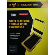 300kg Heavy Duty Golden Bull Steel Foldable Platform Trolley with Eva Handle &amp; PU Caster