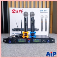 NPE UW-111/MH-58/MH-58 ไมค์ลอยคู่ ไมโครโฟนไรสาย คลื่นความถี่ใหม่ UHF (694-703MHz/748-758MHz) UW 111 