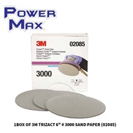 1BOX 3M TRIZACT 6" ROUND SAND PAPER R3000 (02085) - 15Pcs
