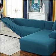 Furniture Cover Sofa Covers 1/2/3/4 Seater Color Sofa Protector Slipcovers Easy Fit Elastic Fabric Stretch Couch Slipcover, Furniture Protector (L-shaped Corner Sofa Need To Buy Two) (Color : D, Siz