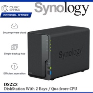 SYNOLOGY DS223 2 BAYS NAS DISKSTATION WITH QUAD CORE CPU, 2GB MEMORY - 2-BAYS NAS HOME CLOUD STORAGE
