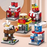 DFS_ MAINAN ANAK LEGO BLOK MINI TOKO BURGER MINUMAN | BRICK EDUKASI ANAK