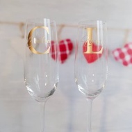 【客製化】情侶名字香檳對杯|訂製雕刻禮盒 結婚紀念日 情侶禮物