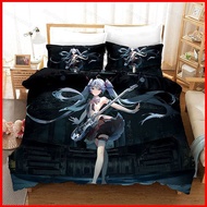 ST2 Hatsune Miku 3IN1 Bedsheet Set Single Double Size Bed Sheet Cartoon Anime Vocaloid Home Bedroom 