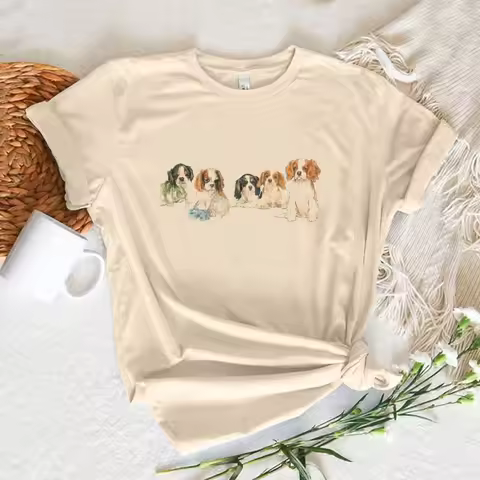 Cavalier King Charles Spaniel Dog Tee women Y2K designer harajuku t-shirts girl y2k streetwear cloth