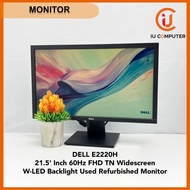 DELL E2220H 21.5' INCH 60HZ FHD TN W-LED BACKLIGHT WIDESCREEN USED REFURBISHED MONITOR