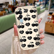 HP Casing For VIVO V29 5G V29 Pro 5G V29 Lite 5G V29E Case Black Cherry Pattern Casing HP Casing Sil