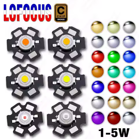 10Pcs 1W 3W 5W High Power LED Chip COB Warm Cool White Red Green Blue Full Spectrum 660nm 440nm Ligh