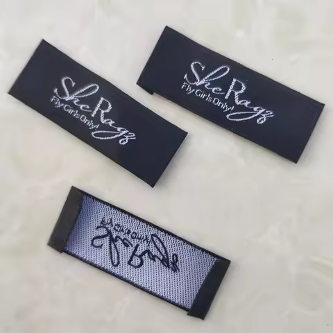 1000pcs Custom clothing labels 6 * 2 cm soft satin ribbon cloth quality woven label