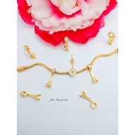 JR Trends Aifel Tower Bracelet Dangle Bead, Bracelet Charm, 24K Gold Plated Rantai Tangan Charm, Mas