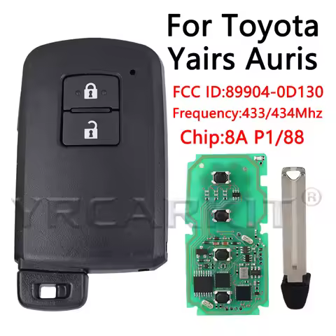 For Toyota Yaris Auris Smart Key 2 Button BA7EQ P1 88 DST-AES Chip 433MHz 89904-0D130 keyless start