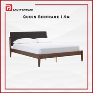 TUCKER 2.0M Solid Wood Queen Bed Frame Queen Bedframe Katil Queen Kayu Katil Kayu Queen Size Bed Katil Divan Queen Divan