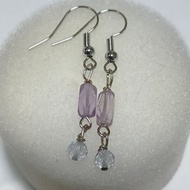 紫黃晶耳環