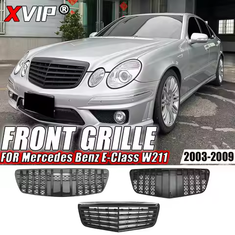 XVIP Glossy Black AMG Style Front Racing Grille For Mercedes Benz E-Class W211 E320 E350 E500 E63 03