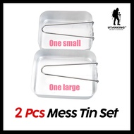 UtanKing™ 2 Pcs Camping Aluminium Messtin Mess Tin Cookware Set Memasak Outdoor Cooking Kit Masak