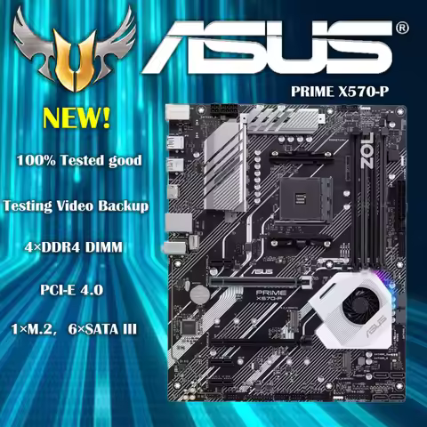 ASUS Prime X570-P Ryzen 3 AM4 with PCIe Gen4, Dual M.2 HDMI, SATA 6GB/s USB 3.2 Gen 2 ATX Motherboar