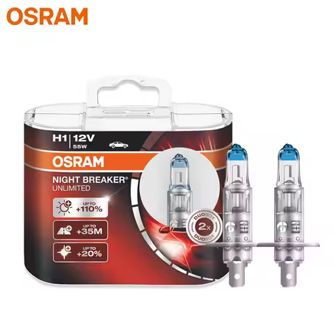 OSRAM H1 NIGHT BREAKER UNLIMITED 12V 55W Head Fog Bulb Car Lamp 64150NBU 20% Whiter 40m Longer Beam 