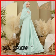 Miella Dress - Pistachio Green Princess Cut Dress Baju Bertunang Baju Nikah Khimar Dress Kembang Baj