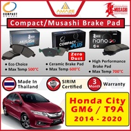 Compact/Musashi (Winner / Plus / Nano Infinity) Brake Pad for Honda City GM6 / T9A (2014 - 2020)(Fro