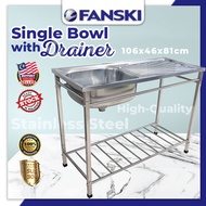 FK-R1908 STAINLESS STEEL SINGLE BOWL SINK WITH SINGLE DRAINER