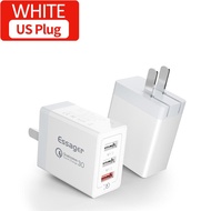 Essager 30W Quick Charger 3 USB Port Wall Charger Adapter QC3.0 QC 4.0 Fast Charging Multi Plug for