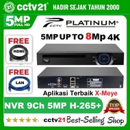 NVR 9Ch 5MP Up To 8Mp-4K PLATINUM H-265+ Aplikasi Terbaik X-Meye Harga Khusus Installer cctv21