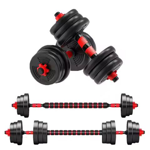 5-44lbs Adjustable Dumbbell to Barbell Set, Anti-Slip Grip, Versatile Home Gym Fitness Strength Trai