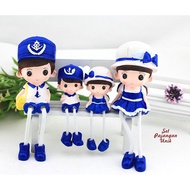 Unique Display Set FAMILY NAVY 1 set of 4 dolls 1 bench UNIQUE DISPLAY SET home decoration