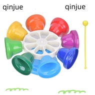 QINJUE Hand Bells​, ​Desk Bells ​Rainbow Diatonic Bells​ ​Children's Musical Tambourine​, Convenient