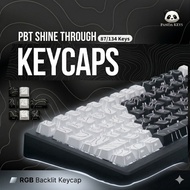 PBT Shine Through Keycaps Contour Profile | RGB Backlit Keycap Set for Mechanical Keyboard (87/104++