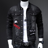 Yiyi Fashion Spring and autumn embroidered male denim jacket mens fashion casual jacket Joker handso
