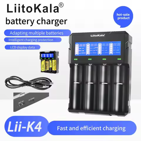 Liitokala Lii-K4 Intelligent battery charger 3.7V/1.2V/3.2V/3.8V Nickel Hydrogen 18650 16340 18350 1