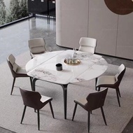 (Pre sale){SG Sales}Sintered Stone Table Dining Table Set Minimalist Stone Plate Dining Table Modern Simple Home Small Apartment Folding Square round Drawstring Light Luxury Dining