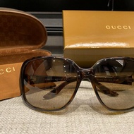 GUCCI 太陽眼鏡琥珀鏡框咖灰鏡片