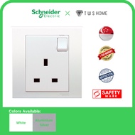 Vivace- 13A 250V 1Gang Switched Socket, White or Aluminium Silver