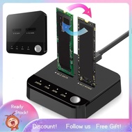 ujewndju-my Zunate M.2 NVMe SATA SSD Cloner Dock  20Gbps Dual Bay to USB C Enclosure Duplicator Hard