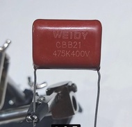 Original KAPASITOR MYLAR 475K 400V / 475K400V CBB21 WEIDY