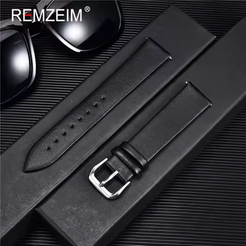 14mm 16mm 18mm 20mm 22mm Genuine Leather Thin Smooth Watch Strap Cowhide Watch Band Belt for DW Watc