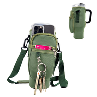 Tyeso Tumbler Carrier Pouch Bag With Mobile Wallet Pocket And Shoulder Strap For 900-1200ml Sarung B