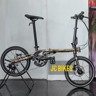 Sepeda Lipat Element Troy X10 Speed UV Gold Black Diamond Chrome Edi